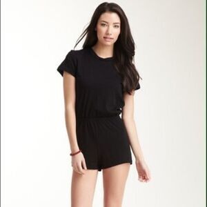NWOT Forever 21 Black TShirt Romper - Medium